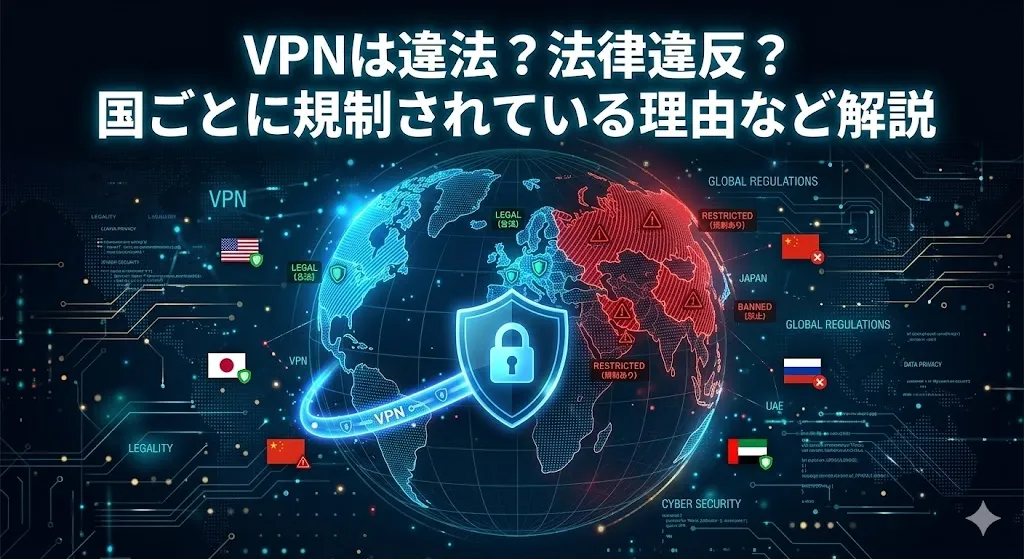 VPNは違法？法律違反？国ごとに規制されている理由など解説